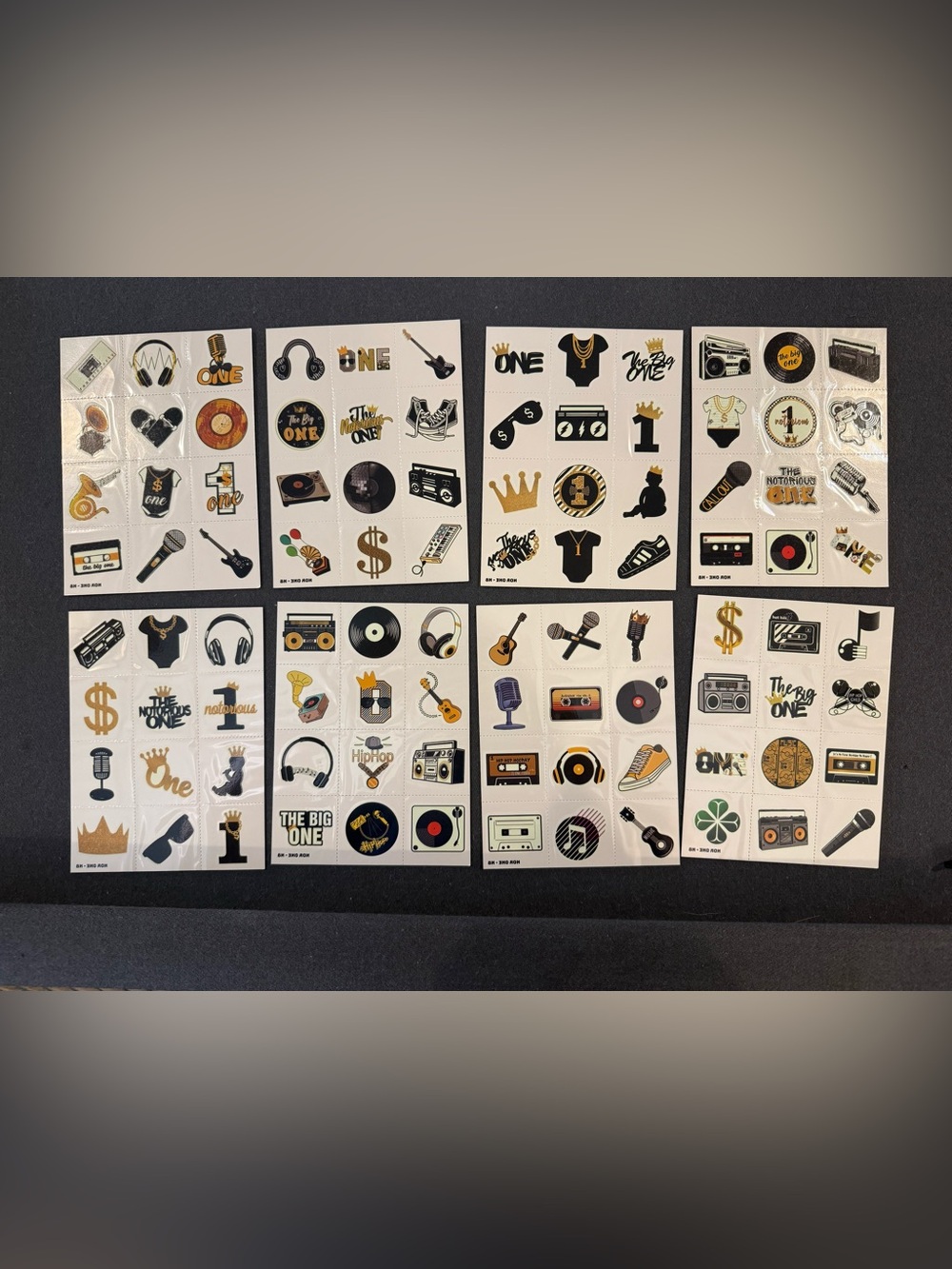 Baby’s First Birthday Hip Hop Party Favor Temporary Tattoos 96 pcs